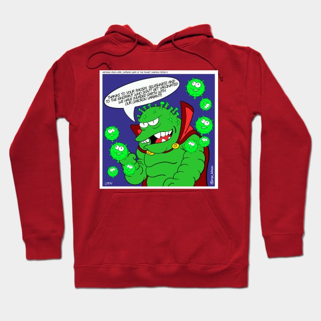 Omicron persei 8, the invasion not so easy of covid19 comic Hoodie by jorge_lebeau